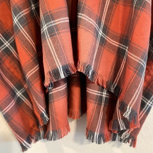 Loft Women's Cardigan Small Orange Plaid Comfy Flannel Contemporary Lagenlook - Picture 6 of 14